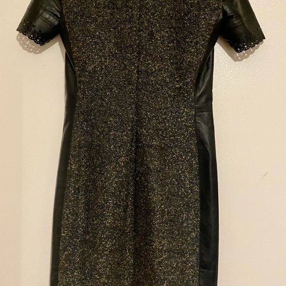 EUC Zac Posen PreFall 2011 Leather Tweed Dress, Size 6 - Picture 7 of 14
